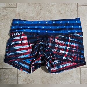 Patriotic Stars and Stripes Workout Shorts